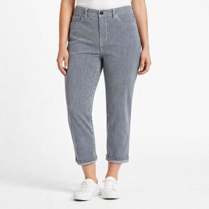 Chico's Jeans Size 1 (8) Boyfriend Railroad Striped